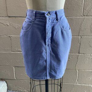 Vintage Pastel Lavender Denim Anchor Blue Mini Skirt